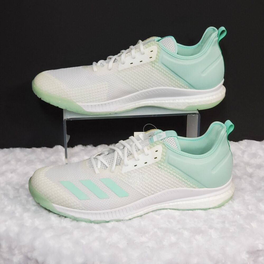 adidas Womens 15 Volleyball Shoes Crazy Flight x 3 Parley  Mint Green White Mesh